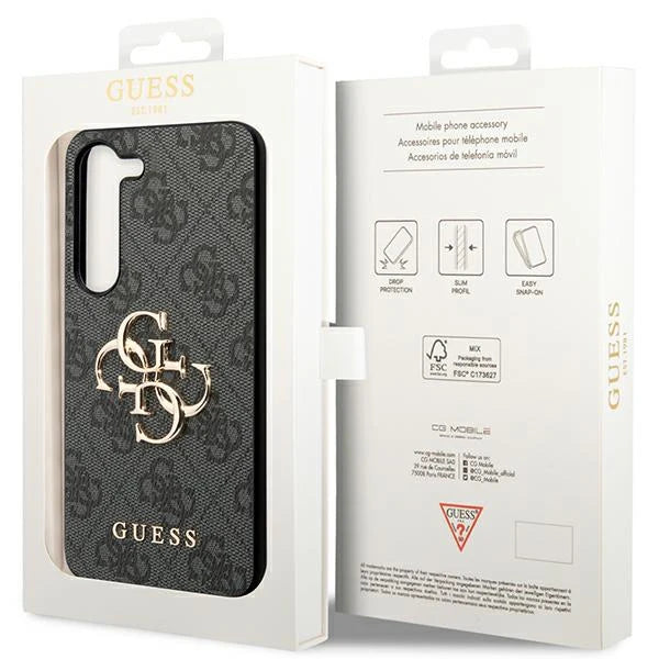 Guess Schutzhülle für Samsung Galaxy A55 – Logo Collection, Gold/Schwarz