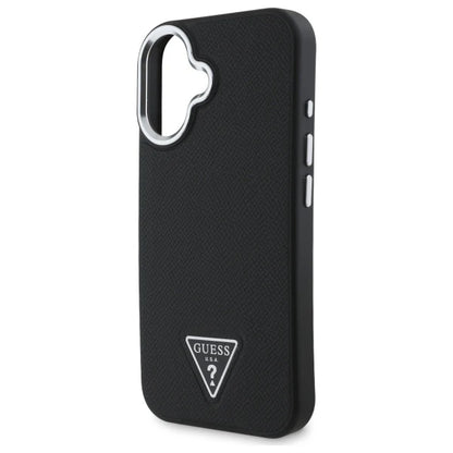 GUESS Triangle Logo Hülle – Elegantes Case für iPhone 16 (Schwarz)