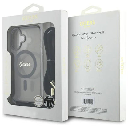 Guess Crossbody Hülle mit Trageband & MagSafe – Transparent für iPhone 16 | LimTel Accessoires
