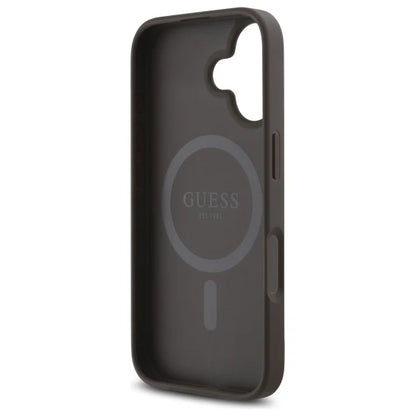 GUESS 4G Jacquard Schutzhülle – iPhone 16 Case mit Logo-Muster & Gold-Emblem