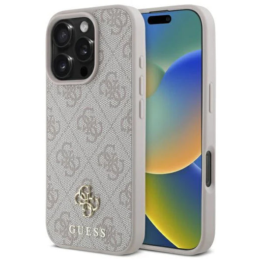 GUESS 4G Big Logo Hülle Rosé für iPhone 16 Pro – Feminine Eleganz mit ikonischem Charme