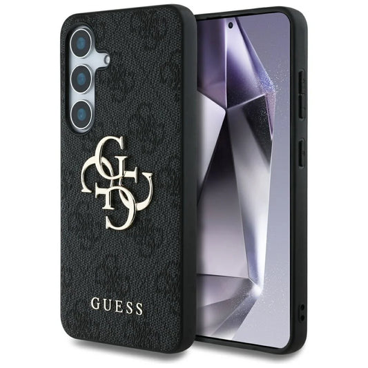 Guess 4G Logo Hardcase für Samsung Galaxy S25 – Schwarz/Gold
