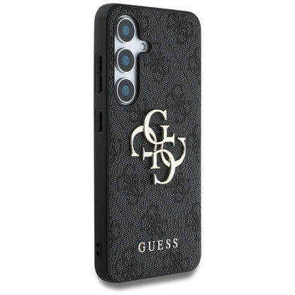 Guess 4G Logo Hardcase für Samsung Galaxy S25 – Schwarz/Gold