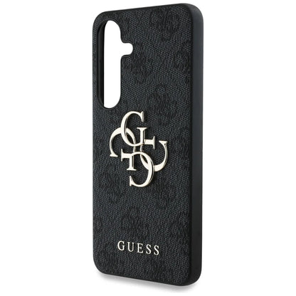 Guess 4G Logo Hardcase für Samsung Galaxy S25 – Schwarz/Gold