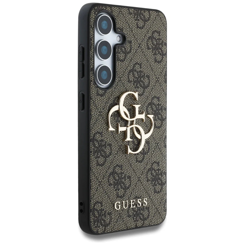 Guess 4G Logo Hardcase für Samsung Galaxy S25 – Braun/Gold