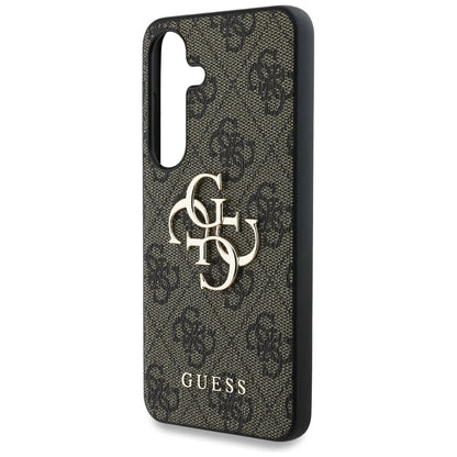 Guess 4G Logo Hardcase für Samsung Galaxy S25 – Braun/Gold