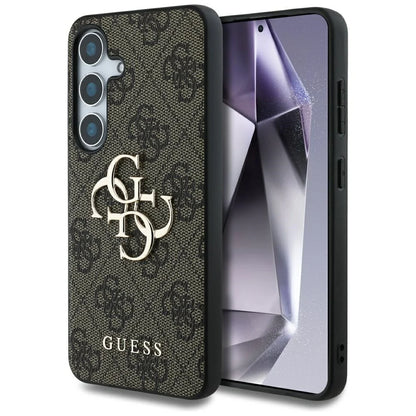 Guess 4G Logo Hardcase für Samsung Galaxy S25 – Braun/Gold