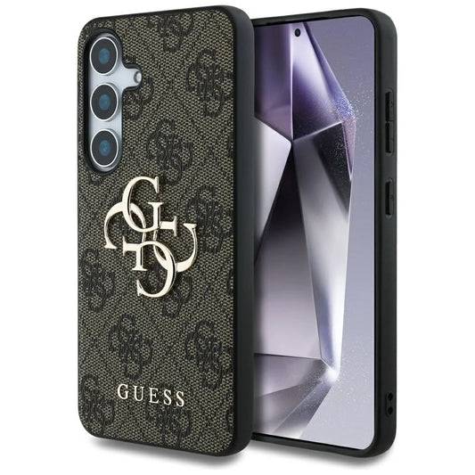 Guess 4G Logo Hardcase für Samsung Galaxy S25 – Braun/Gold