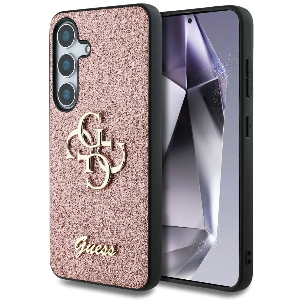 Guess Glitter Logo Hülle für Samsung Galaxy S25+ – Rosegold