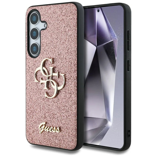 Guess Glitter Logo Hülle für Samsung Galaxy S25+ – Rosegold