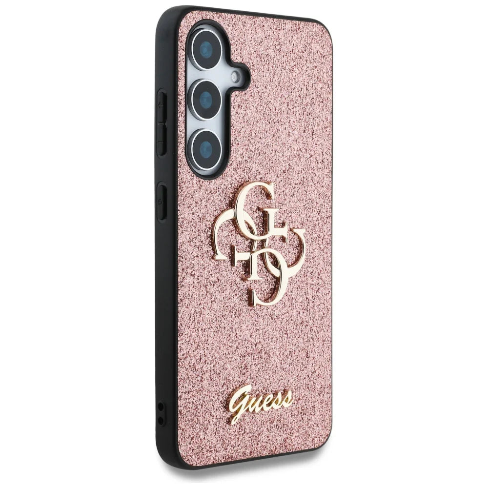 Guess Glitter Logo Hülle für Samsung Galaxy S25+ – Rosegold