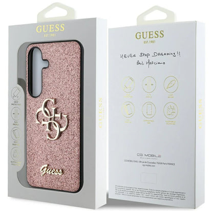 Guess Glitter Logo Hülle für Samsung Galaxy S25+ – Rosegold