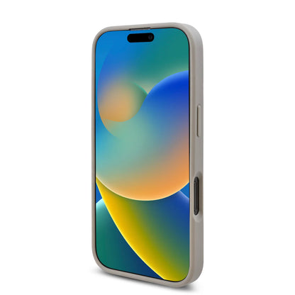 GUESS Glitter Strass Hülle mit Logo – für iPhone 16 (Silber)