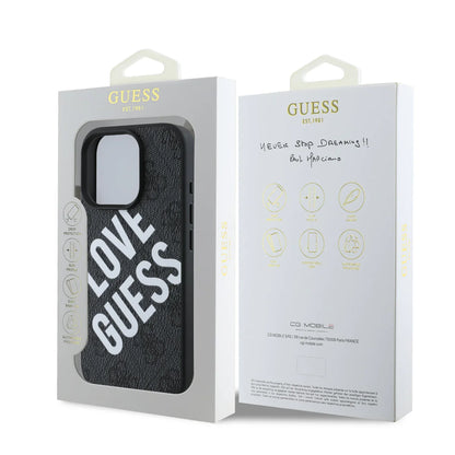 GUESS "LOVE GUESS" MagSafe Hülle für iPhone 16 Pro – Fashion trifft Funktion