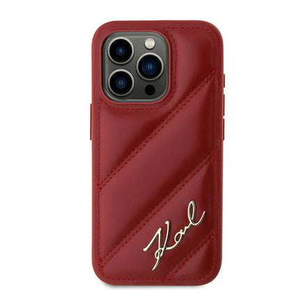 Karl Lagerfeld Quilted Hülle für iPhone 15 Pro Max – Rot