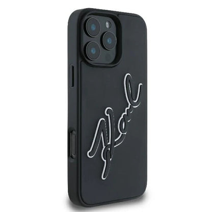 Karl Lagerfeld Hülle Schwarz für iPhone 16 Pro – Minimal. Edel. Iconic.