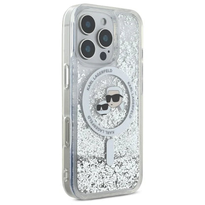Karl Lagerfeld Glitzer Hülle iPhone 16 Pro – Silber | LimTel Accessoires