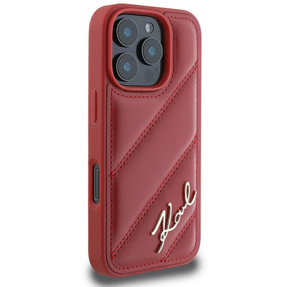 Karl Lagerfeld Hülle für iPhone 16 Pro – Rotes Luxus-Design mit Kult-Faktor