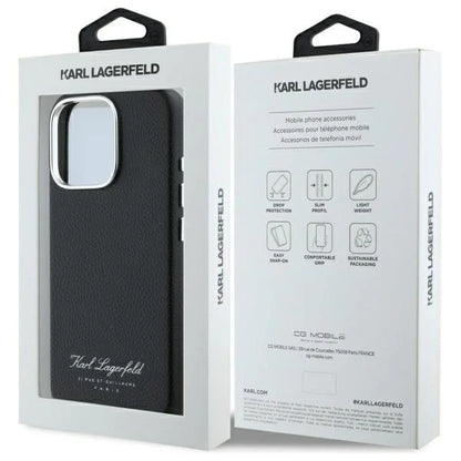 Karl Lagerfeld Hülle für iPhone 16 Pro – Pariser Eleganz in Schwarz