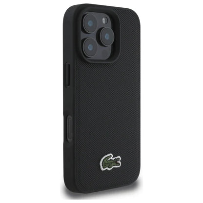Lacoste Hülle für iPhone 16 Pro – Schwarz – Original & MagSafe-kompatibel