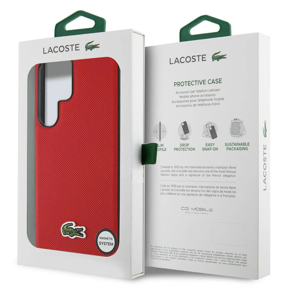Lacoste Hardcase für Samsung Galaxy S25 Ultra – Rot | Offizielles Lacoste Logo