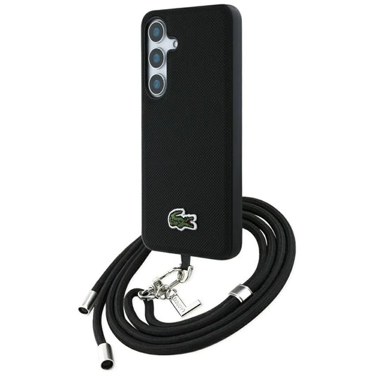 Lacoste PVC Lanyard Case für Samsung Galaxy S25 – Schwarz