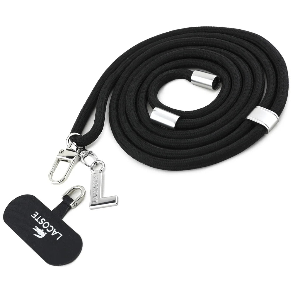 Lacoste PVC Lanyard Case für Samsung Galaxy S25 – Schwarz