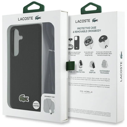 Lacoste PVC Lanyard Case für Samsung Galaxy S25 – Schwarz