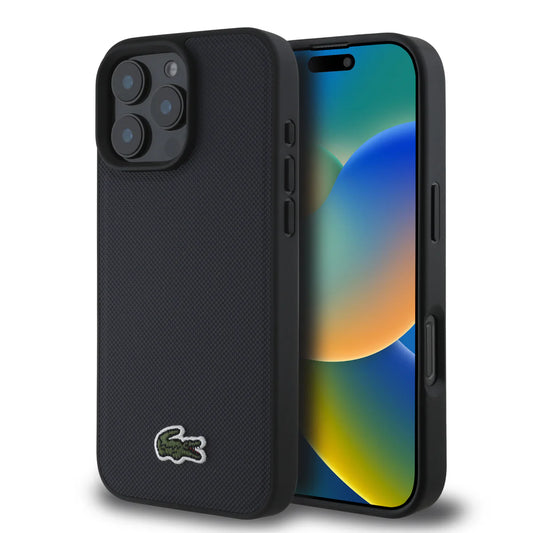 Lacoste Schutzhülle mit MagSafe für iPhone 16 Pro – Schwarz