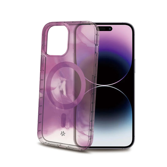 Celly MagSafe Case für iPhone 15 Pro Max – Violet Marble