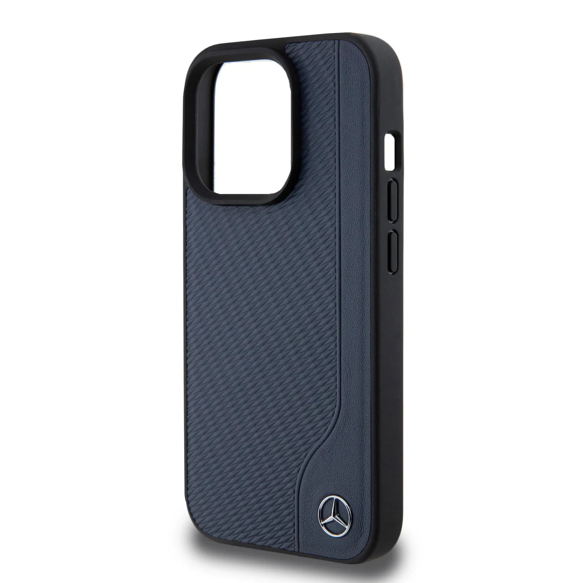 Mercedes-Benz Hardcase Hülle Carbon Design für iPhone 15 Pro Max – Blau