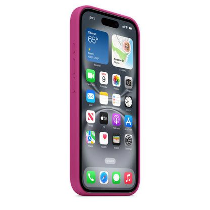 Apple Silikon Case mit MagSafe für iPhone 16 – Fuchsia