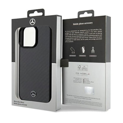 Mercedes-Benz Hardcase für iPhone 15 Pro Max – Schwarz (Carbon Look)