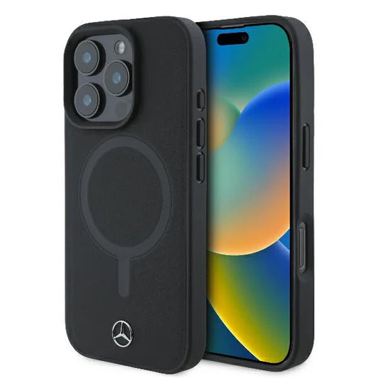 Mercedes-Benz MagSafe Hülle für iPhone 16 Pro – Schwarz mit Logo-Prägung