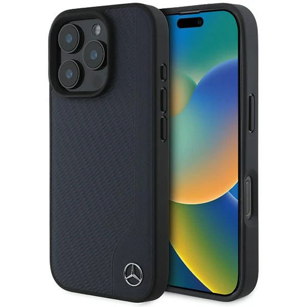 Mercedes-Benz Hülle für iPhone 16 Pro Max – Dunkelblau, Offizielles Lizenzprodukt