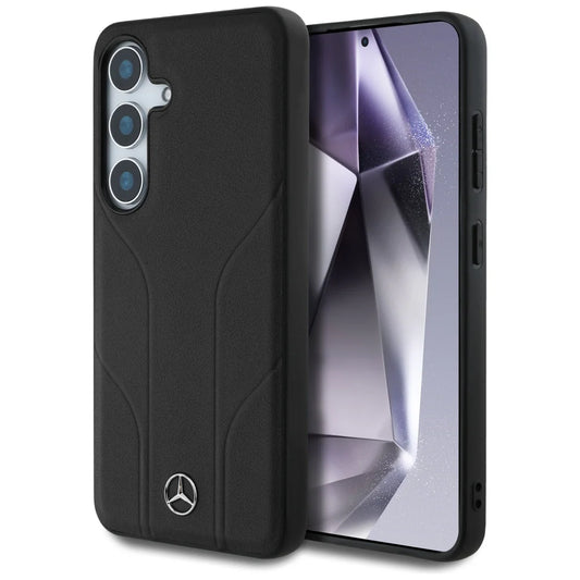 Mercedes-Benz Leather Look Case für Samsung Galaxy S25 – Schwarz