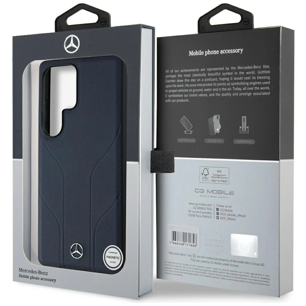 Mercedes-Benz Hardcase für Samsung Galaxy S25 Ultra – Schwarz | Offizielles Leder-Design