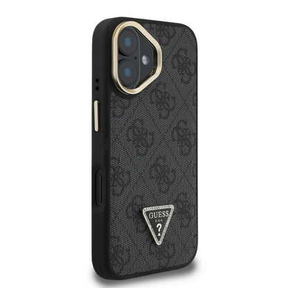 Guess 4G Ring Case für iPhone 16 – Schwarz/Gold