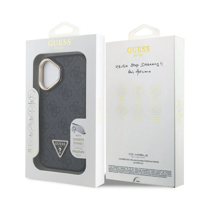 Guess 4G Ring Case für iPhone 16 – Schwarz/Gold