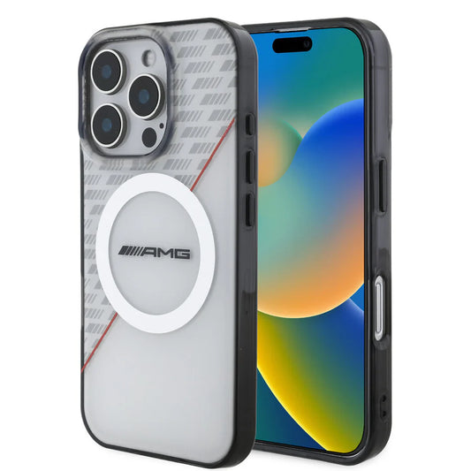 AMG Handyhülle für iPhone 16 Pro Max – Transparent mit MagSafe & Logo-Print