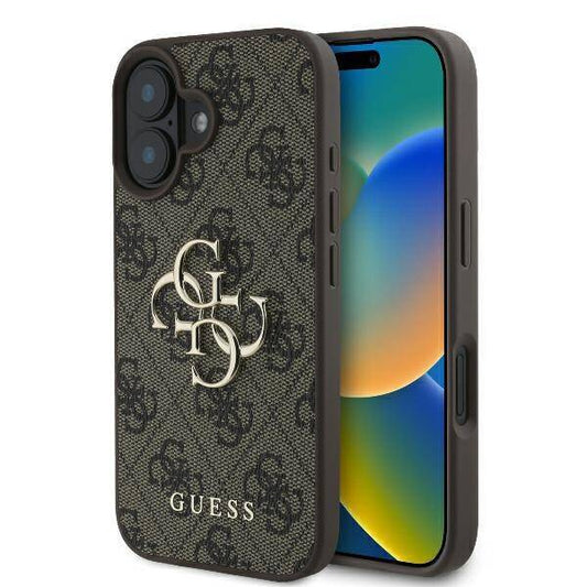 GUESS 4G Big Logo Hülle – für iPhone 16 (Braun)