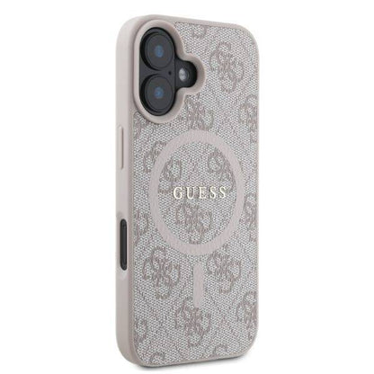 GUESS 4G MagSafe Hülle mit Ring – für iPhone 16 (Beige-Rosé)