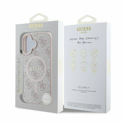 GUESS 4G MagSafe Hülle mit Ring – für iPhone 16 (Beige-Rosé)