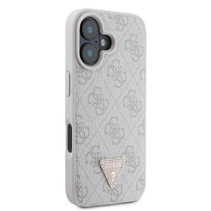 GUESS 4G Triangle Strass Hülle – für iPhone 16 (Rosa)