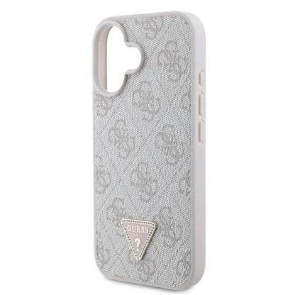 GUESS 4G Triangle Strass Hülle – für iPhone 16 (Rosa)