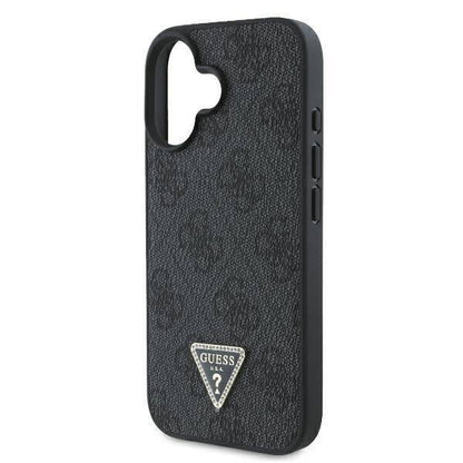 GUESS Crossbody Hülle mit Strass-Logo & Kette – für iPhone 16 (Schwarz)