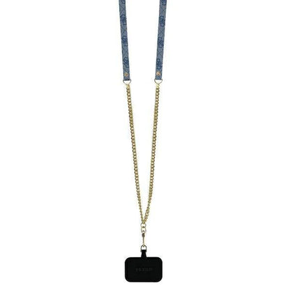 GUESS iPhone 16 Pro Hülle – Crossbody Design mit abnehmbarem Gurt & Logo in Jeans-Optik
