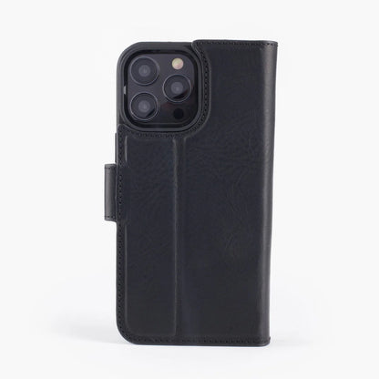 WACHIKOPA® Echtleder Hülle – Schwarz für iPhone 16 Pro Max