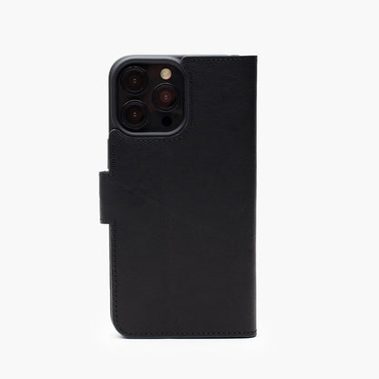 Wachikopa Echtleder Wallet Case für iPhone 16 – Schwarz