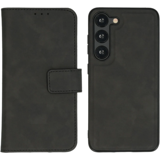 Wachikops Echtleder Wallet Case für Samsung Galaxy S25 – Schwarz